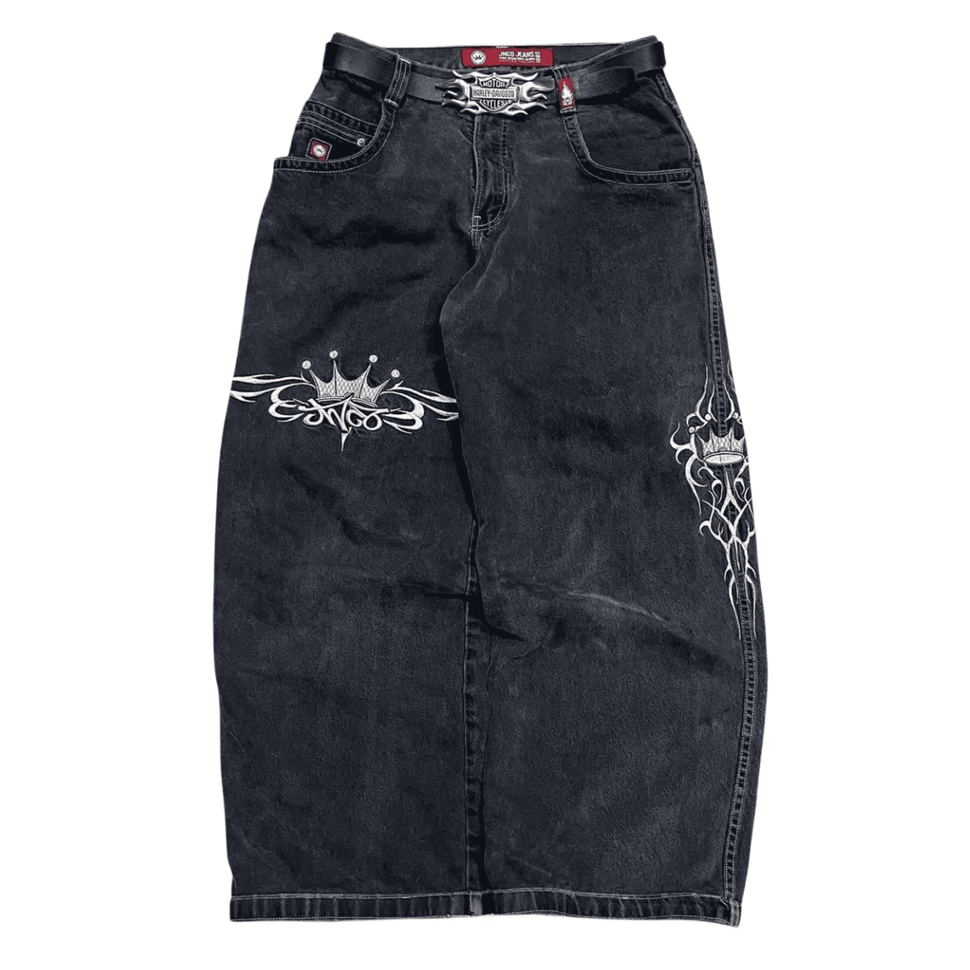 JINCOページ JNCO Jeans New Harajuku Hip Hop Retro Skull Graphic Embroidered