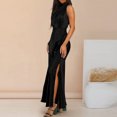 thumbnail image 4 of Lenago Robe de Pâques Grande Taille pour Femmes Mode Femmes Été Unie Décontractée Col Rond Sans Manches Fente Haute Robe Maxi Robes d'Été de Plage en Liquidation, 4 of 6