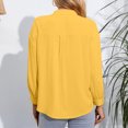 thumbnail image 4 of Yuyuzo Womens Shirts Long Sleeve Button down V Neck Solid Color Basic Fall Going out Tops for Women Blouse, 4 of 4