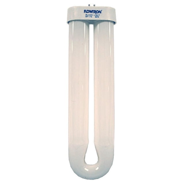 Flowtron 40 Watts de Rechange aux UV Bulb BF175 Montrant un tube fluorescent Blanc compact en Forme de U avec une base en Plastique Blanche Étiquetée Flowtron BF175, Conçu pour Que les Tueurs d'Insectes Électroniques Émettent une Lumière Ultraviolette à Haute Intensité Qui Attire les Insectes et Permet un Remplacement Facile Sans Outils.
