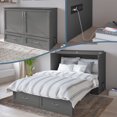thumbnail image 1 of AFI Hamilton Full Solid Wood Murphy Bed Chest with Built-In Charger in Gray, 1 of 20