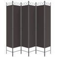 thumbnail image 2 of vidaXL 6-Panel Room Divider Brown 240x200 cm Fabric, 2 of 5