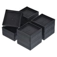 thumbnail image 1 of Unique Bargains 3' Bed Risers Furniture Risers Bed Lifters Couch Desk Sofa Table Lift Riser Stackable Up to 1300Lbs, Black 4Pack, 1 of 7