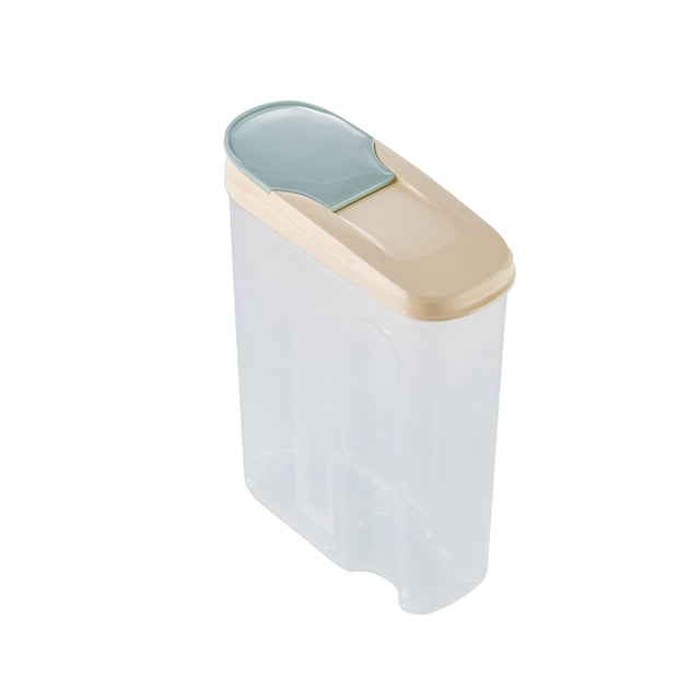 Lksixu Airtight Cereal Storage Container Clear 2L Airtight Kitchen Food Storage Container With Lids And Compartments For Grain Flour Rice Nut Snacks Storage Bins Organizers and Storage