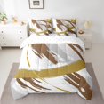 thumbnail image 2 of YST Gradient Abstract Vintage Bedding Comforter Set Ombre Graffiti Design, Grey Beige Brown, Queen Size (7 Count), 2 of 4