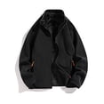 thumbnail image 5 of SBYOJLPB Jackets for Men Men'S Solid Color Pocket Zipper Long Sleeved Fleece Cotton Jacket, 5 of 5