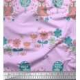 thumbnail image 1 of Soimoi Poly Crepe Fabric Floral,Tree & Owl Kids Print Sewing Fabric Yard 52 Inch Wide, 1 of 3