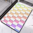 thumbnail image 3 of 20x32 in Checkered Long Bath Mat - Non-Slip & Absorbent Bathroom Runner Rug, Soft Microfiber Comfort, Easy-to-Clean Mats for Showers., 3 of 5
