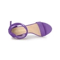 thumbnail image 4 of BLISSFUL STEP Women's Lace Up and Ankle Strap Block Heel Sandals Lavender 7, 4 of 7