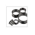 thumbnail image 1 of Black Anodized Titanium Ear Plugs Gauges Double Flare Screw Fit - Sold as Pair, 1 of 1