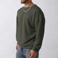 thumbnail image 4 of LOVZFMLL Jackets for Men's Casual Sports Long Sleeve Solid Color Crewneck Sweater Sweater Base, 4 of 6