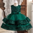 thumbnail image 2 of Birdeem Girls Summer New Sleeveless Ruffled Lace Round-Neck Embroidery Mesh Princess Bow Skirt, 2 of 12