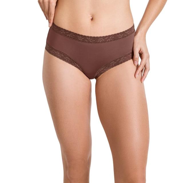 Jockey Culotte Hipster en Microfibre à Dentelle Extensible Douce pour Femmes