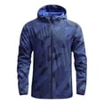 thumbnail image 1 of RXIRUCGD Manteau à Capuche à Fermeture à Glissière à Manches Longues Décontracté et Ample pour Homme, Bleu, Taille : 4TG, 1 of 8
