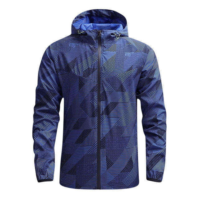 RXIRUCGD Manteau à Capuche à Fermeture à Glissière à Manches Longues Décontracté et Ample pour Homme, Bleu, Taille : 4TG
