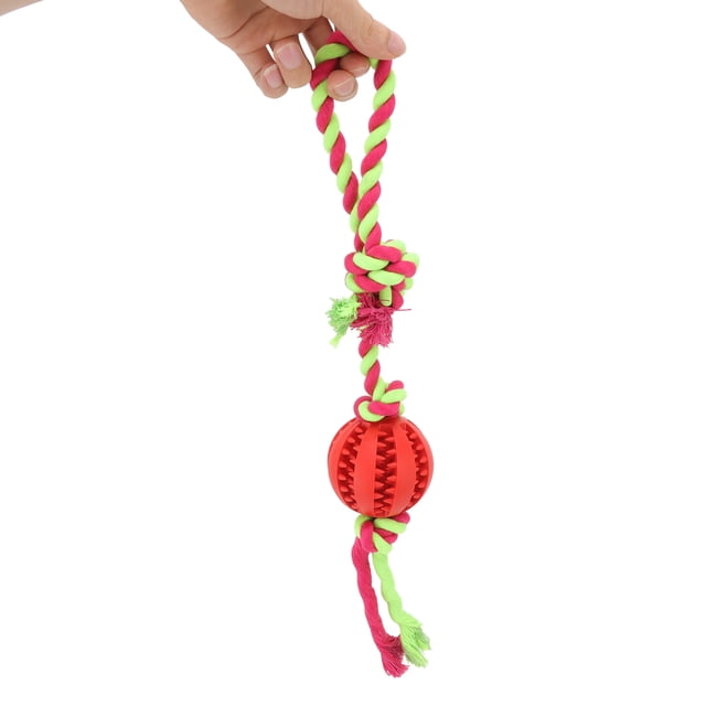 Dog Puzzle Teething Toy, Durable Healthy Dog Food Dispensing Ball Toy Reduce Boredom Multifunctional Rubber Refillable For Playing For Cat Red