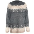 thumbnail image 2 of Manches Longues pour Femmes Mode Femmes Manches Longues Imprimé Léopard Patchwork Tricoté Chandail Chaud, 2 of 3