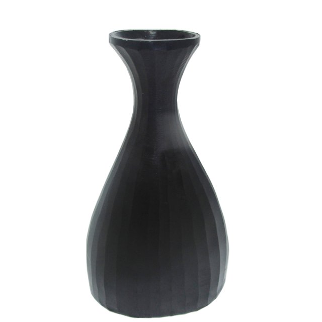 Sagebrook Home Vase en Métal Strié de 24 Po, Noir