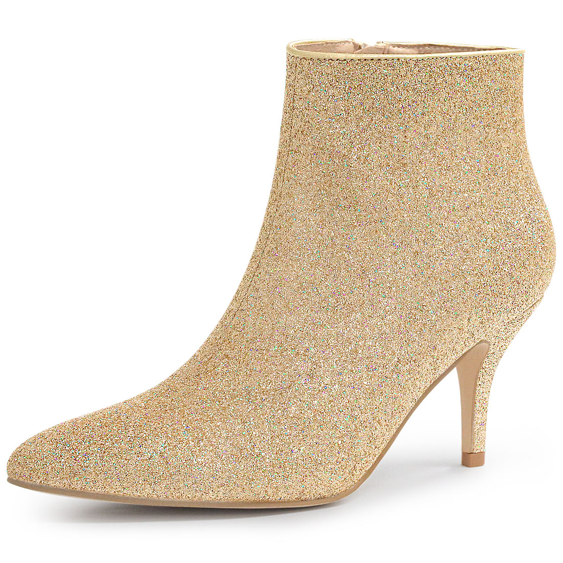 Unique Bargains Bottines à Talons Aiguilles à Paillettes à Bout Pointu pour Femmes