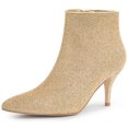 thumbnail image 1 of Unique Bargains Bottines à Talons Aiguilles à Paillettes à Bout Pointu pour Femmes, 1 of 7