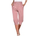 thumbnail image 1 of Capris pour Femmes Pantalons Décontractés à Imprimé Taille Haute Bas Joggers à Cordon Pantalons Décontractés, 1 of 6