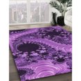 thumbnail image 3 of Ahgly Company Tapis d'Intérieur Lavable à la Machine, Carré, Transitionnel, Violet, Tapis de Zone, 4 Pieds Carré, 3 of 7