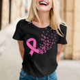 thumbnail image 2 of JIRNDf T-Shirt pour Femmes Hauts d'Été Tendance Rose Imprimé Manches Courtes Col Rond Mignon T-Shirts Graphiques pour Femmes Chemises Noir TTG, 2 of 5