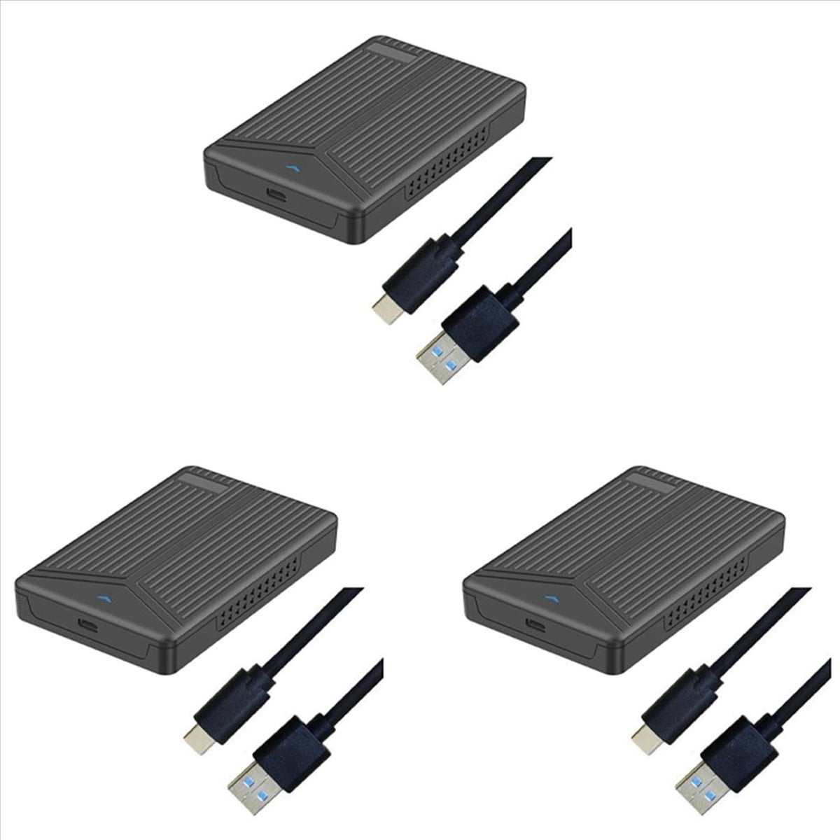 3X USB 3.1 Mobile Hard Disk Box 2.5 Inch SATA Hard Disk Box SSD Enclosure Support 15mm Hard Drive for Computer Notebook,black