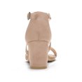 thumbnail image 2 of BLISSFUL STEP Sandales à Talon Bloc Moyen à Brides Croisées Ouvertes pour Femmes Nude 9, 2 of 7