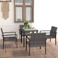 thumbnail image 1 of vidaXL 5 Piece Garden Dining Set Poly Rattan Grey, 1 of 8