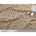 thumbnail image 3 of Soimoi Rayon Fabric Stripe & Sparrow Bird Print Fabric by The Yard 56 Inch Wide, 3 of 3