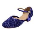 thumbnail image 1 of Little Girl Sandals Low Heels Sparkling Performance Princess Shoes for Girls Size 7-8T, 1 of 4