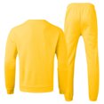 thumbnail image 5 of Kcodviy Male Casual Solid Two Haptic Suit Piece Suit O Neck Agility Suit off Shoulder Sleeve Sweatshirt Prom attire for Drawstring Pocket Pants Set, 5 of 5
