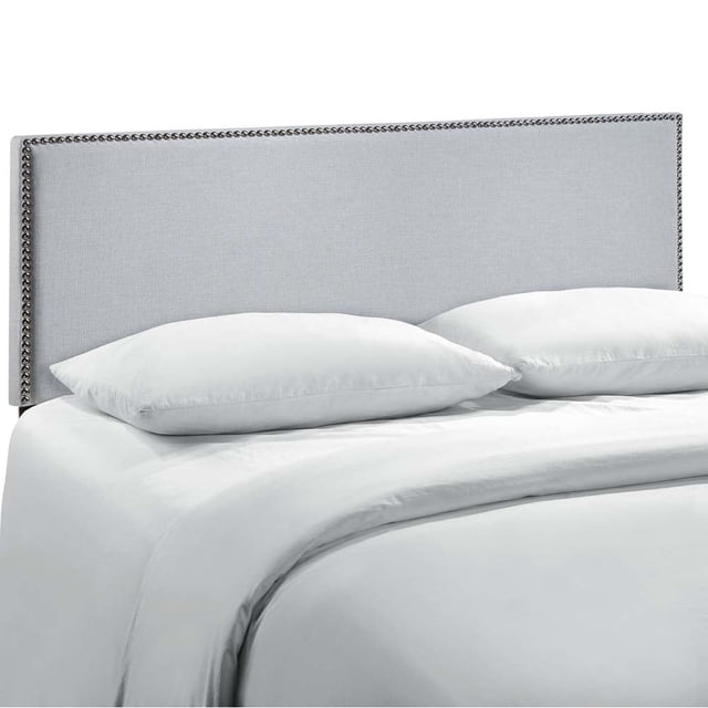 Modway Tête de Lit Capitonnée Grand à Clous Décoratifs, Gris Ciel