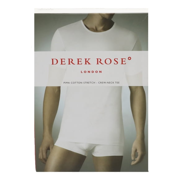Derek Rose Men's Black Jack Pima Cotton Stretch Crew-Neck Tee Undershirts, Tanks & Camisole - S