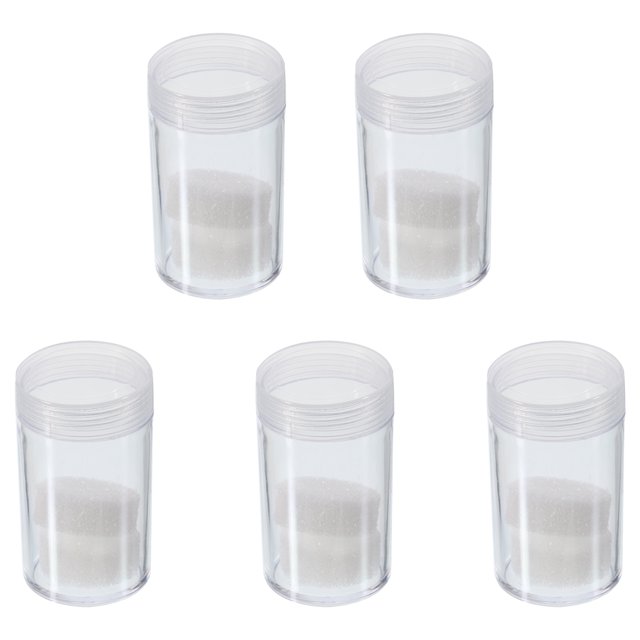 Tubes de Pièces de Monnaie Hauteur 55mm avec Boîte de Rangement pour Collectionneurs, Transparent Lot de 5