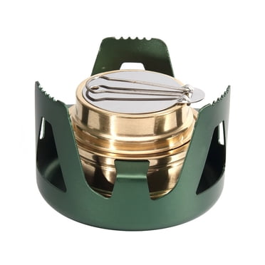 Réchaud de Camping Portable pour la Randonnée en Plein Air et les Pique-Niques, Efficacité, Système de Brûleur Coupe-Vent avec Capuchon Extincteur et Support Stable pour la Randonnée avec Sac à Dos
