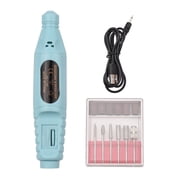 Cordless USB Rechargeable Electric Nail Drill Kit - 5000-20000 RPM Variable Speed, 500mAh Battery, 6 Drill Bits & 6 Sanding Bands, Lightweight Metal/ABS Construction, 6 Hours Runtime - Available in