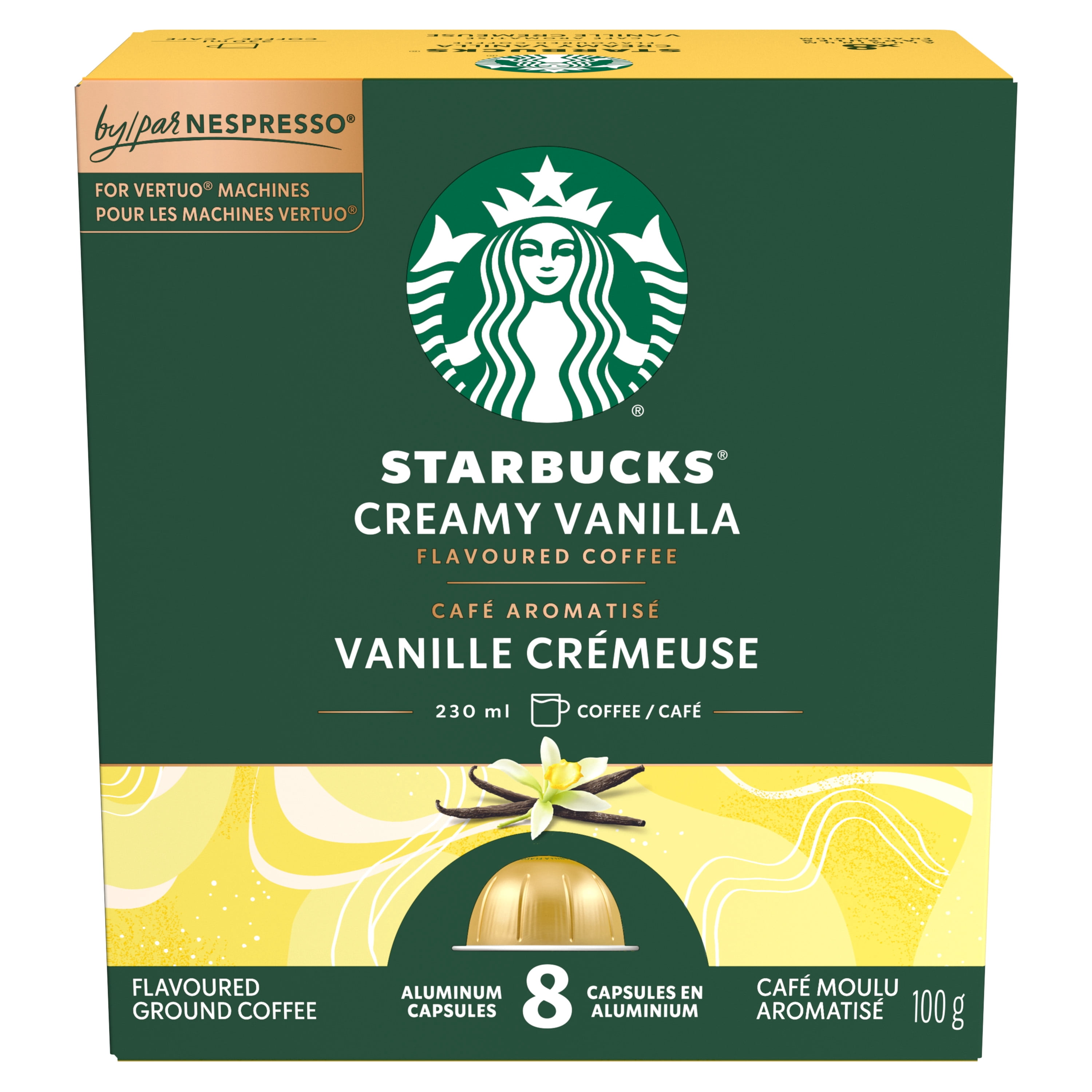 STARBUCKS Creamy Vanilla for NESPRESSO VERTUO, Flavoured Blonde Roast Coffee, Capsules