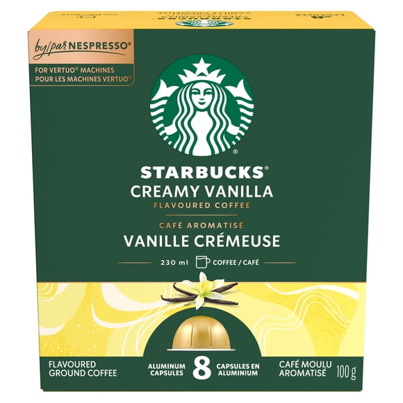 STARBUCKS Vanille crémeuse pour NESPRESSO VERTUO, café aromatisé de torréfaction blonde, capsules