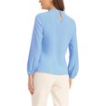 thumbnail image 3 of INSPIRE CHIC Chemisier en Mousseline pour Femmes Travail Bureau Col Montant Manches Longues Blouse m Bleu, 3 of 6