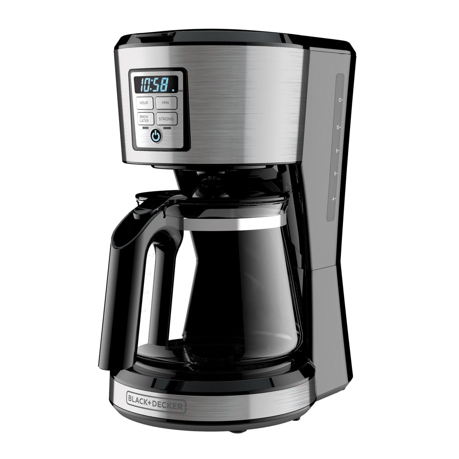 BLACK + DECKER Machine à café programmable de 12 tasses en acier inoxydable, CM1231SC