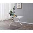 thumbnail image 3 of K-Living Nash 5PCS White Anti Scratch, Powder Coated Metal Dining Set with PU Chairs (Table with 4 Chairs), 3 of 3