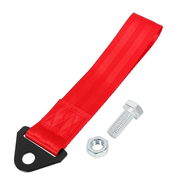 Unique Bargains Red Universal Vehicle Replacement Towing Hook Bumper Trailer Belt Strap