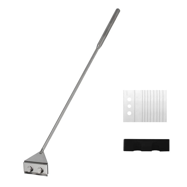 Stainless Steel Aquarium Algae Scraper with 10 Blades - 40cm Silver Fish Tank Cleaner Tool for Effortless Algae Removal, Gift Box Packaging, Anti-Corrosive Design (Avoid Acid/Alkali Environments)