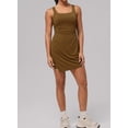 thumbnail image 4 of Robe de Tennis pour Femmes Robes Athlétiques Robe d'Entraînement Robe Jupe-Short Tenues de Golf Brun Moka TG, 4 of 6