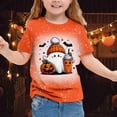 thumbnail image 2 of GDREDA T-Shirt à Manches Courtes Imprimé d'Halloween Mignon pour Filles, Col Rond Décontracté, Haut pour les Festivités d'Automne, Blanc, 8-9 Ans, 2 of 4