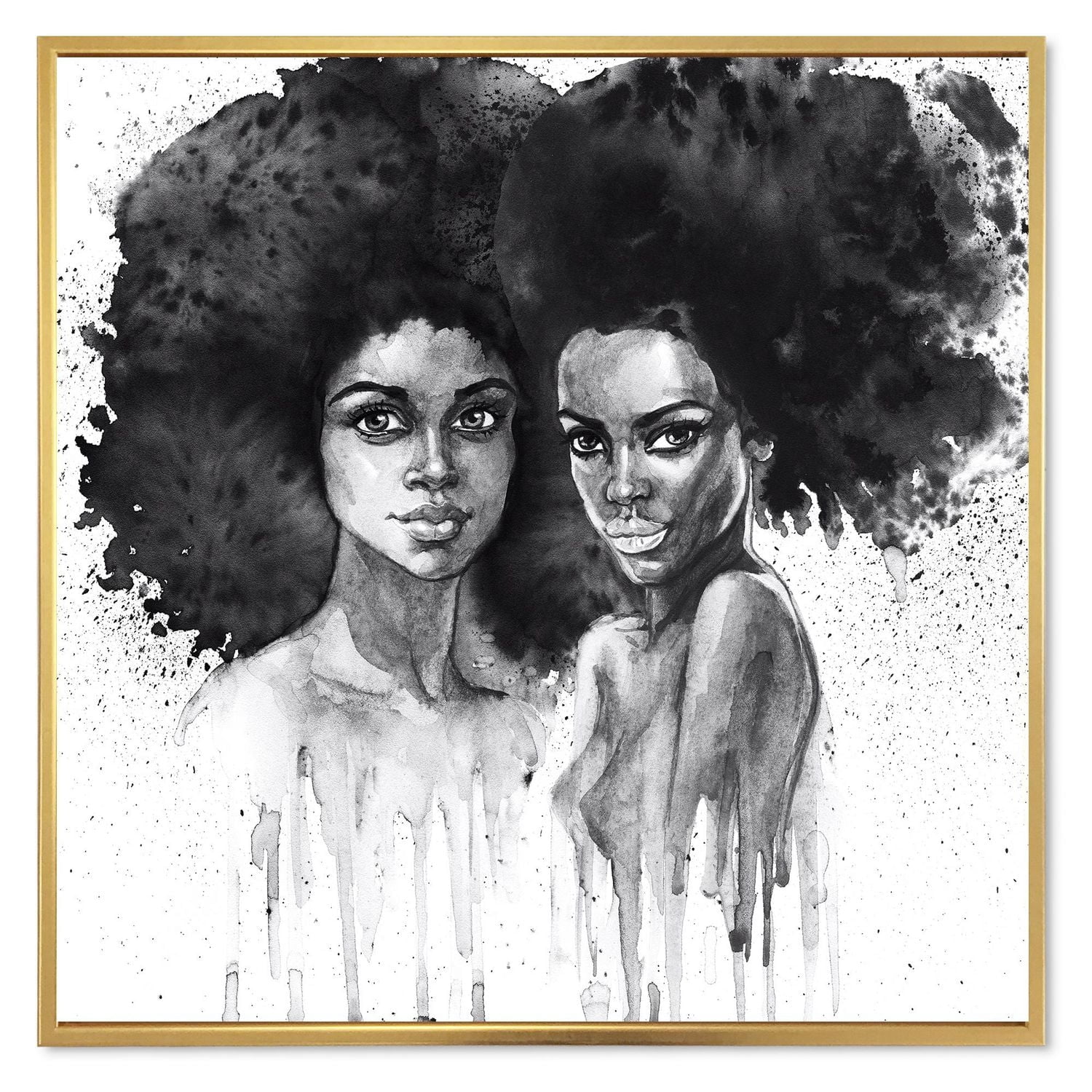 Designart Portrait de femme afro-américaine XI ART MURAL À CADRE FLOTTÉ