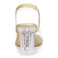 thumbnail image 2 of BLISSFUL STEP Sandales à Talon Bloc à Bout Ouvert à Bride Arrière Transparente avec Strass pour Femmes, 2 of 7