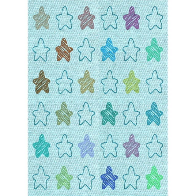 Ahgly Company Tapis Rectangulaire Électrique Bleu Lavable en Machine, 4 Pieds x 6 Pieds